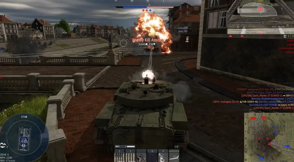 War Thunder Cheats features War Thunder urban tank battle gameplay screenshot